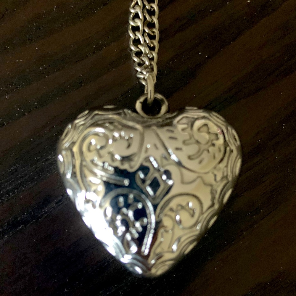 Necklace chain with heart pendant. Approx 20 inchs